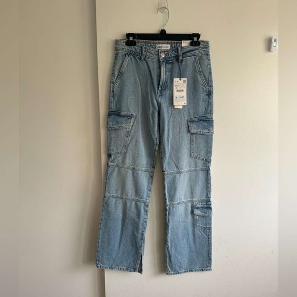 Zara Light Blue Straight Leg Jeans